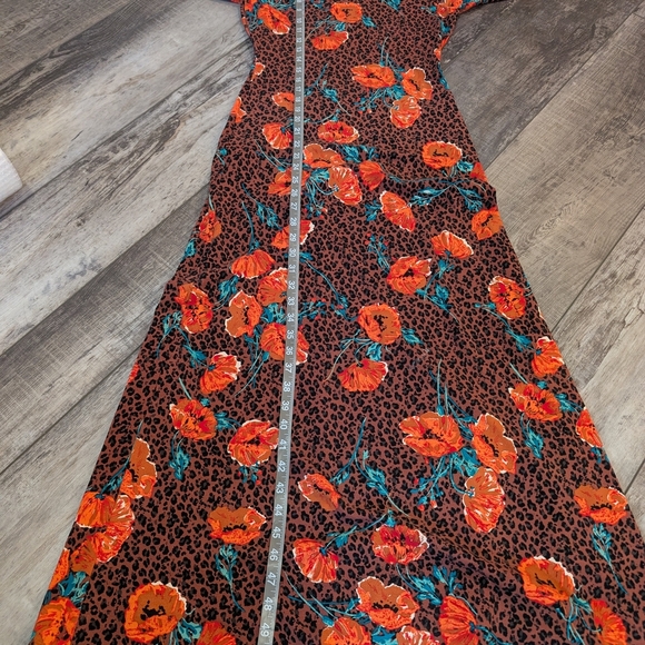 Free People Red and Black Sheath Dress with Bishop Sleeves - Picture 12 of 12